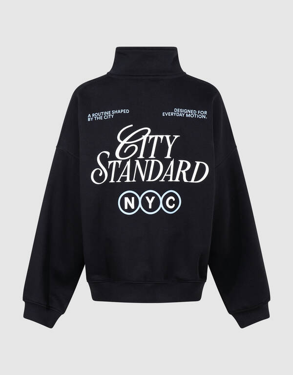 City Zip Sweater Zwart SHOEBY BOYS