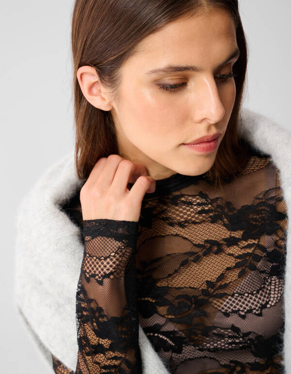 Kanten Top Zwart SHOEBY WOMEN