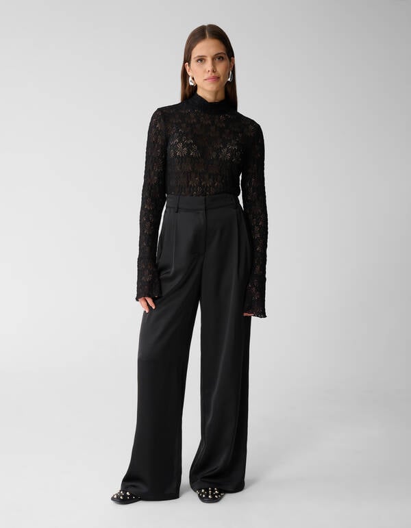 Satijnen Pantalon Zwart By Mieke SHOEBY WOMEN