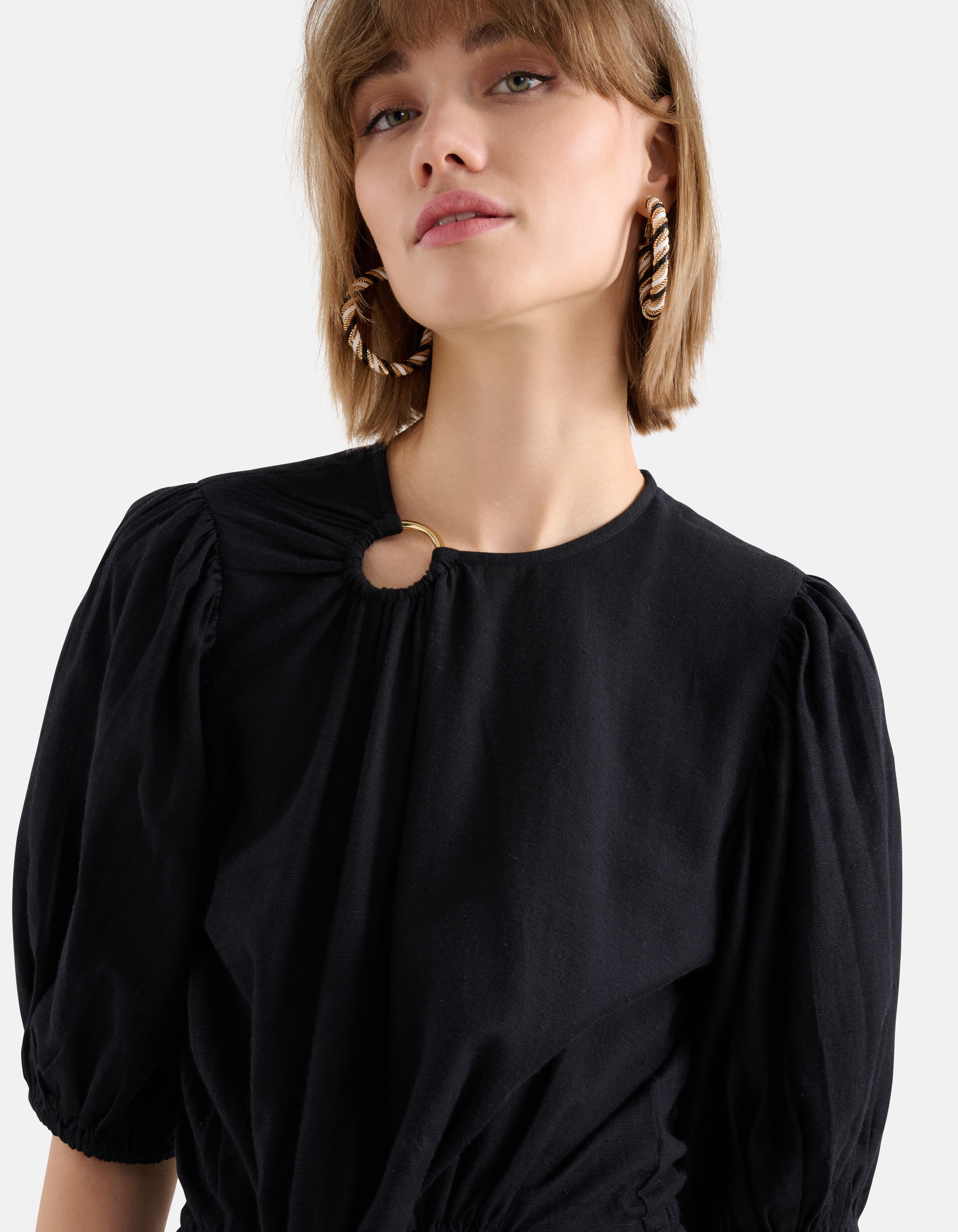 Detail Hoops Zwart/Wit SHOEBY ACCESSOIRES