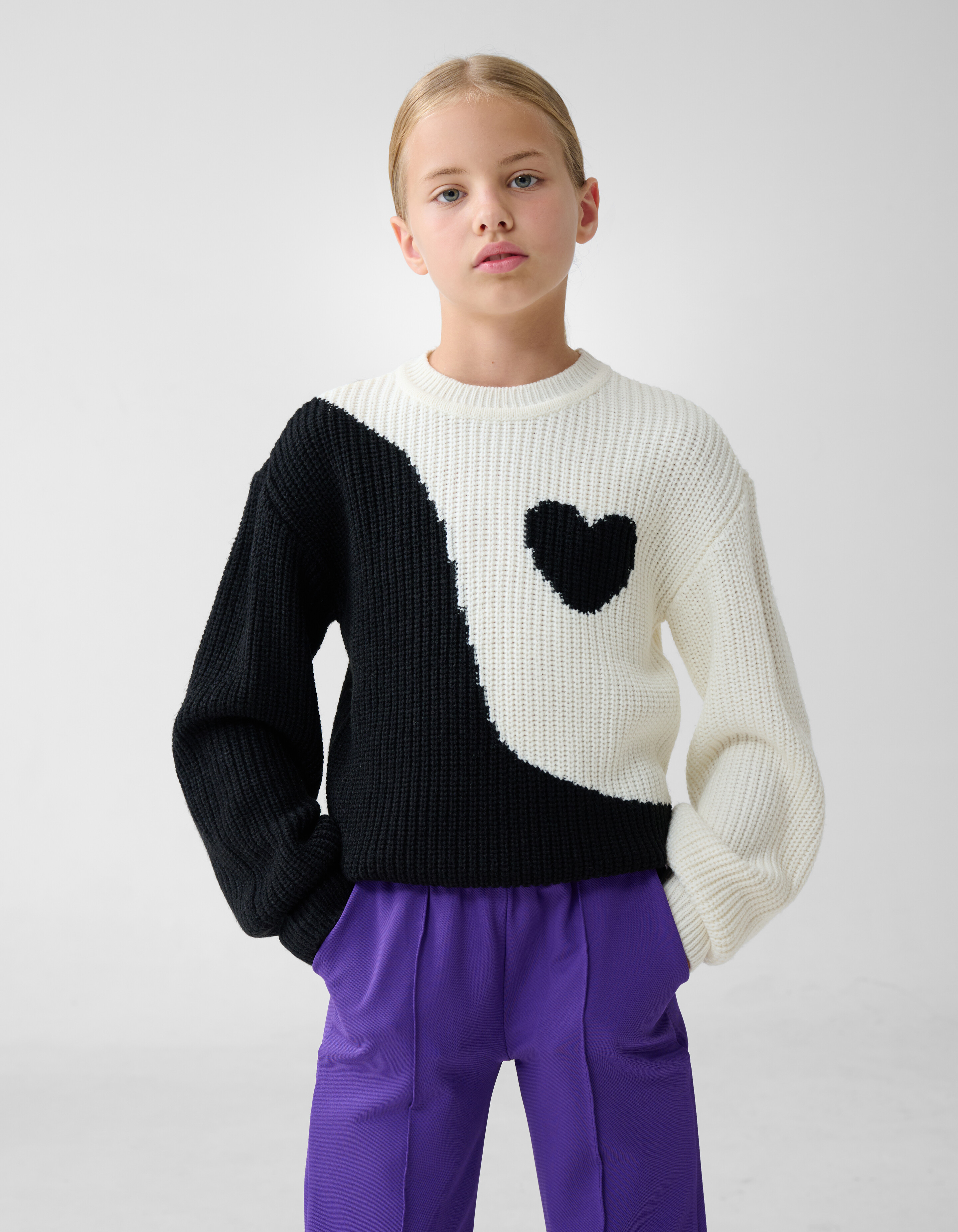 Heart Flowy Trui Zwart SHOEBY GIRLS