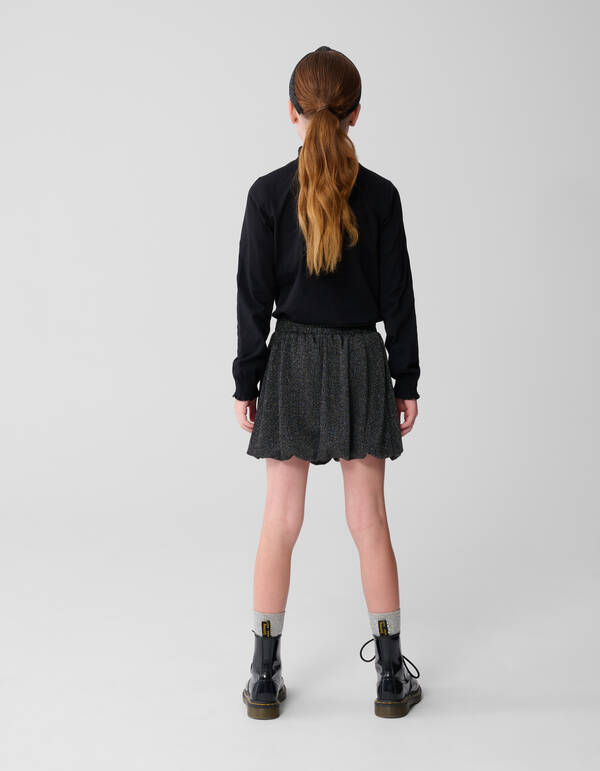 Glitter Strik Mini Rok Zwart SHOEBY ACCESSOIRES