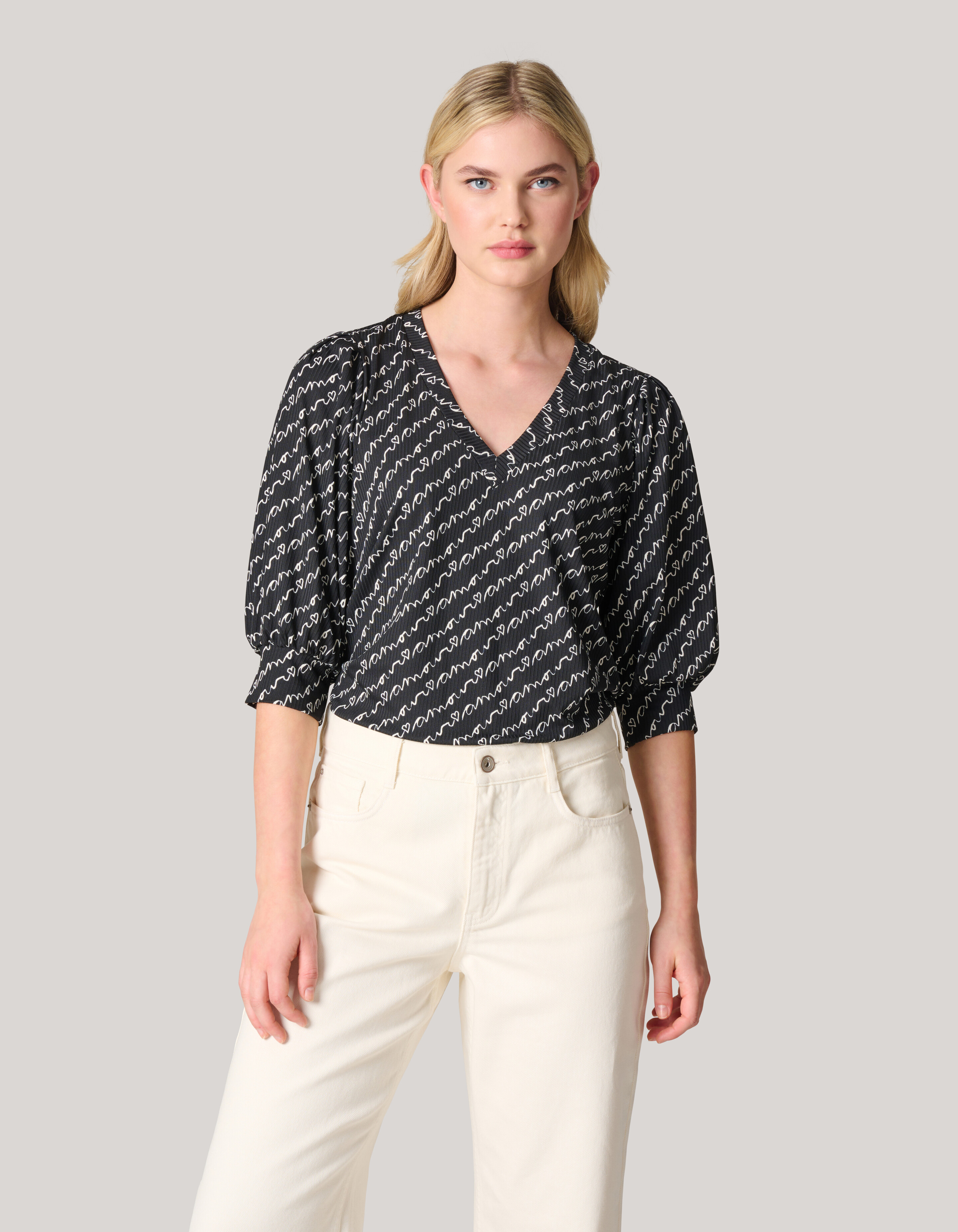 Rib Jersey Top Zwart SHOEBY WOMEN