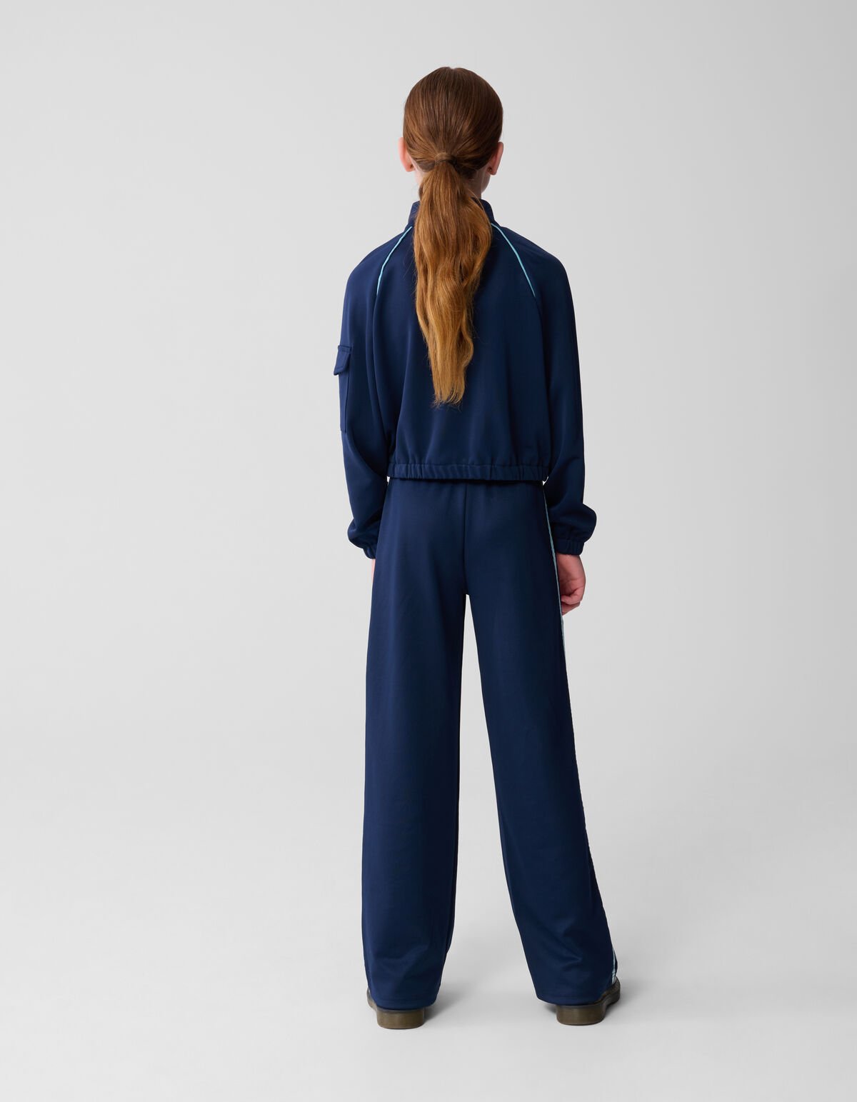 Sporty Wide Leg Broek Donkerblauw SHOEBY GIRLS