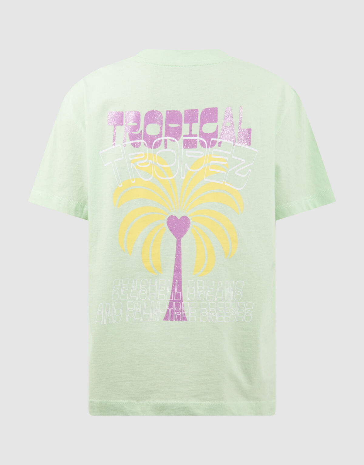 Tropical Artwork T-shirt Lichtgroen SHOEBY GIRLS