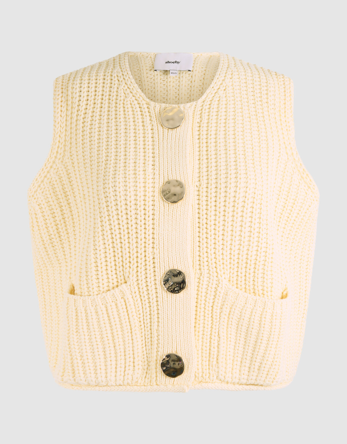 Big Button Gilet Gebroken Wit SHOEBY WOMEN