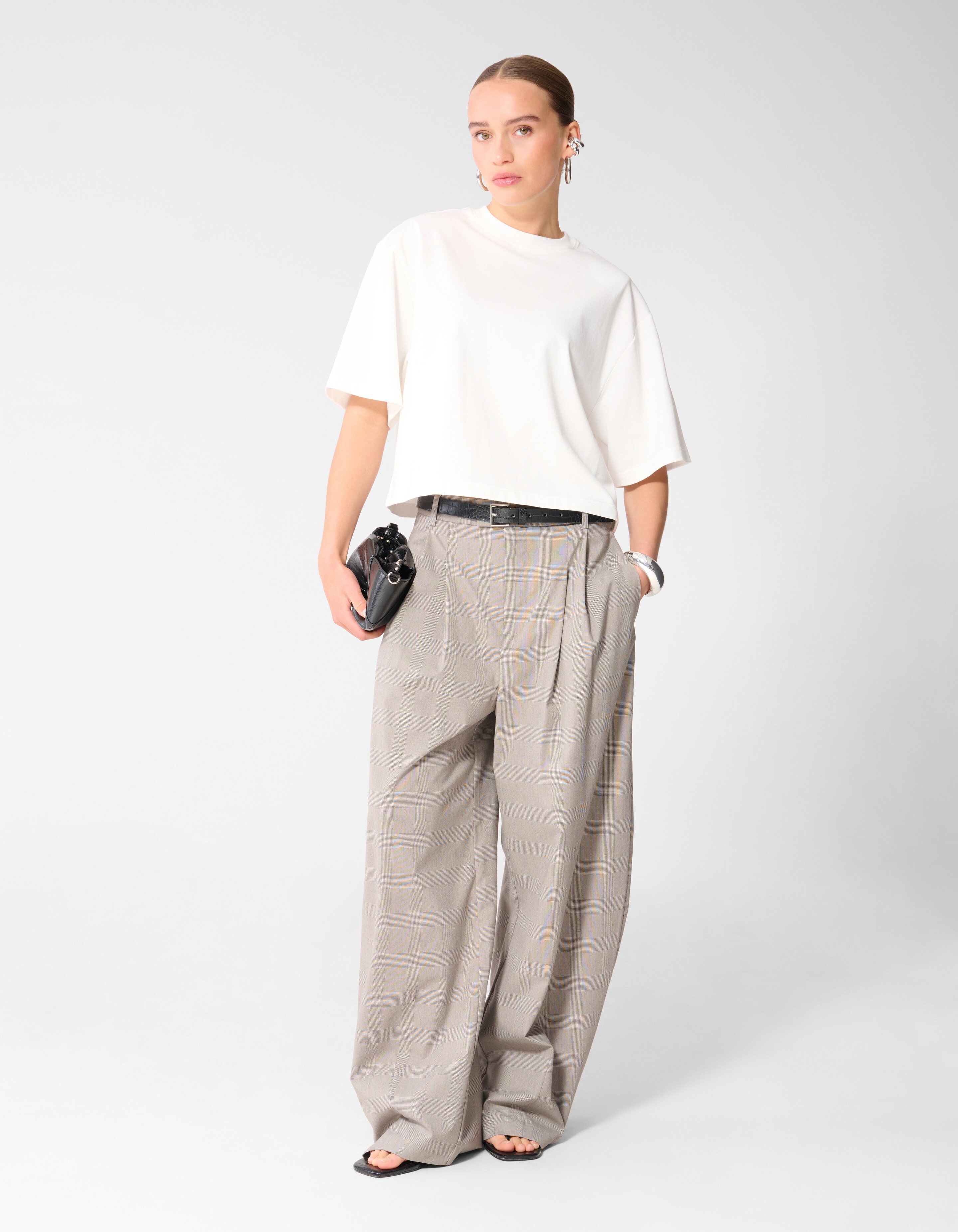 Big Shoulder T-shirt Wit SHOEBY WOMEN