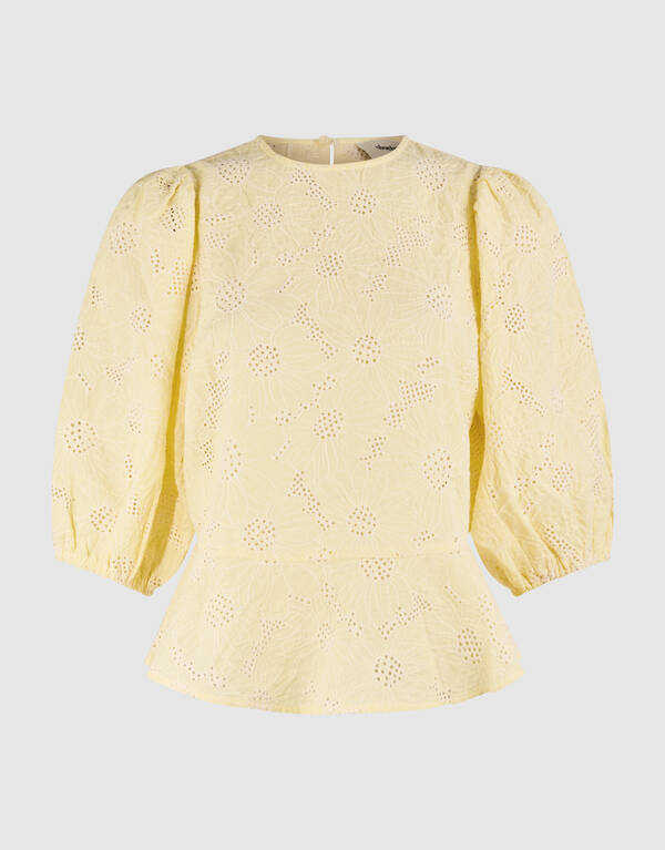 Flower Structuur Top Lichtgeel SHOEBY WOMEN