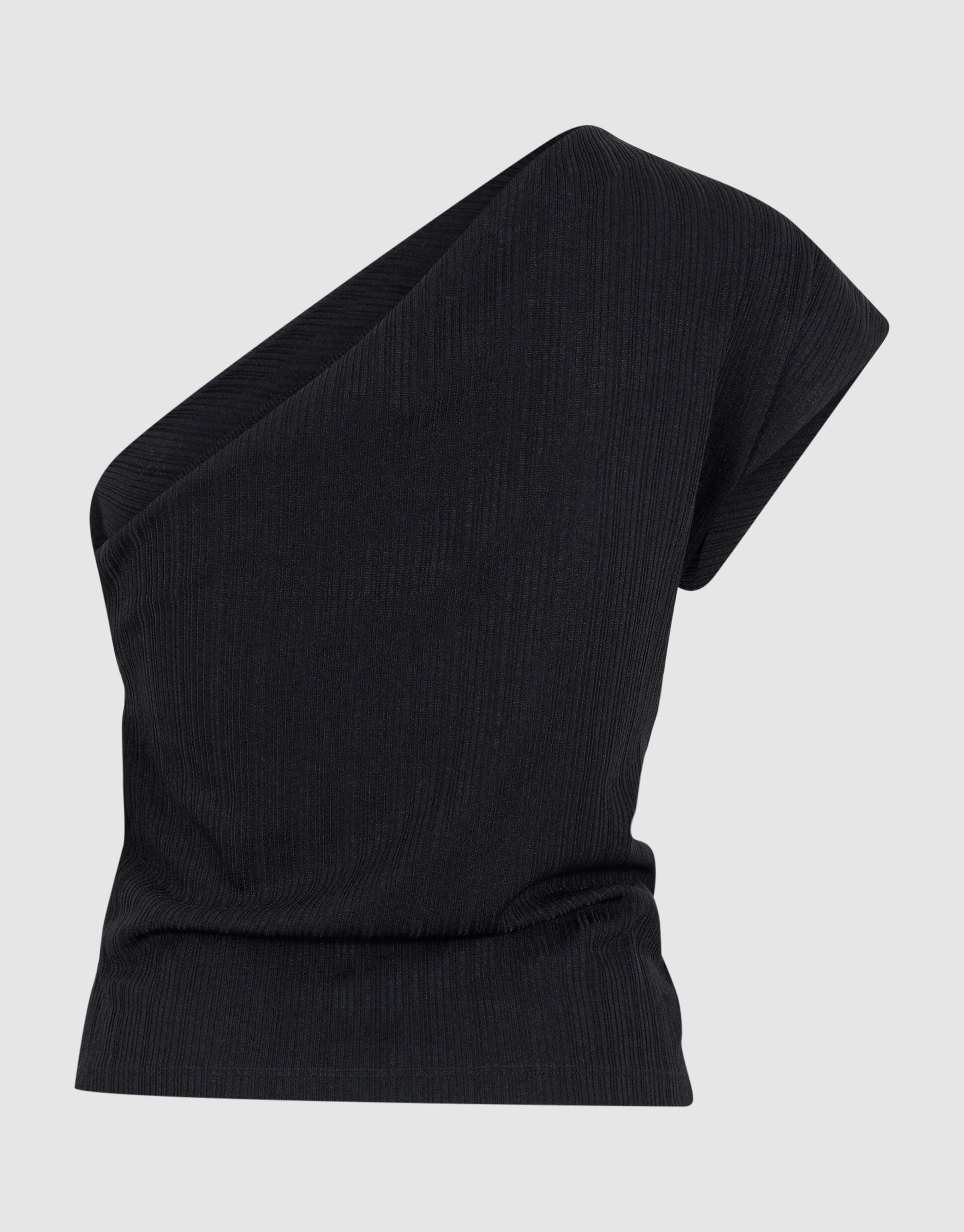 Pleated One Shoulder Top Zwart SHOEBY WOMEN
