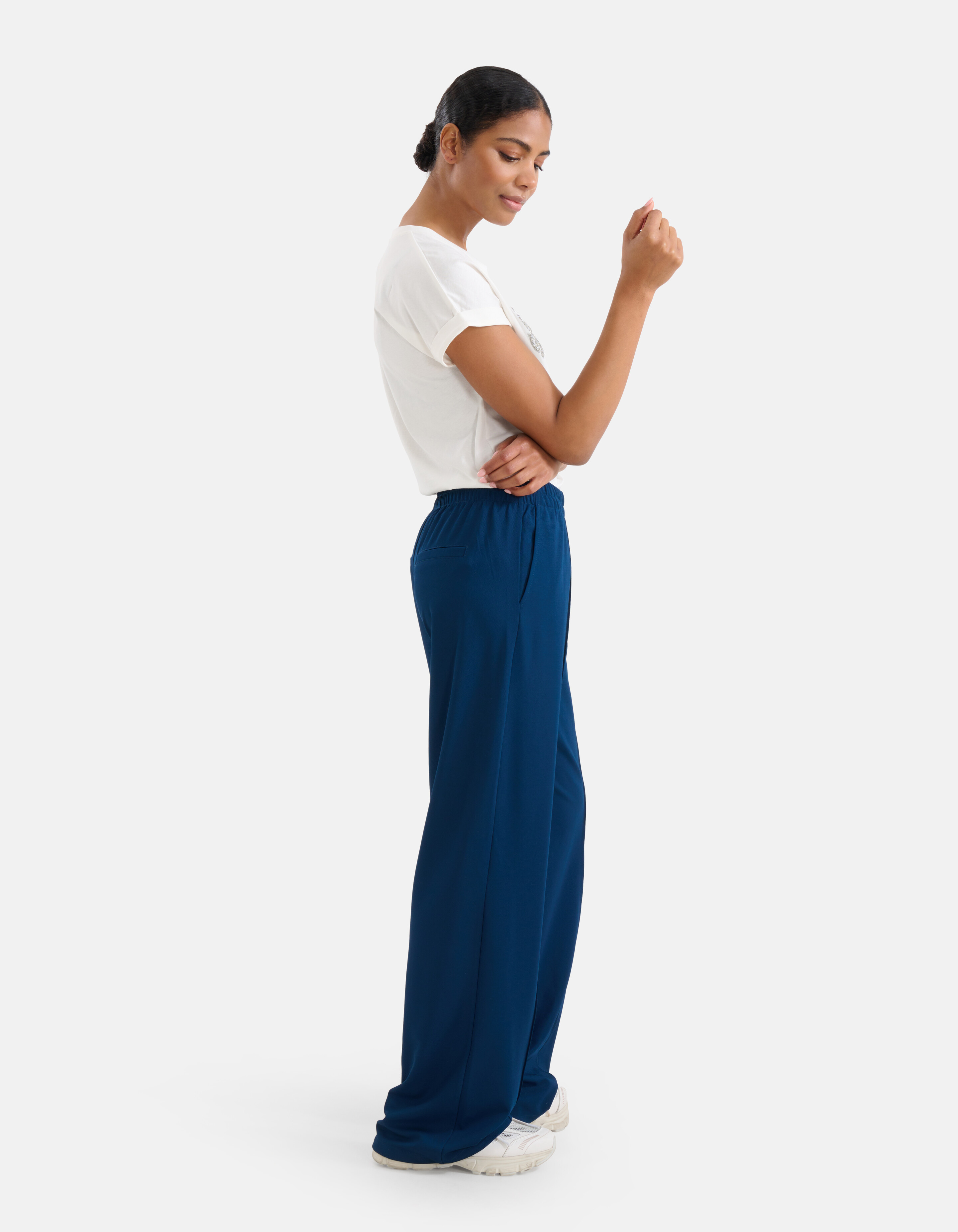 Basic Wide Leg Broek Blauw SHOEBY WOMEN