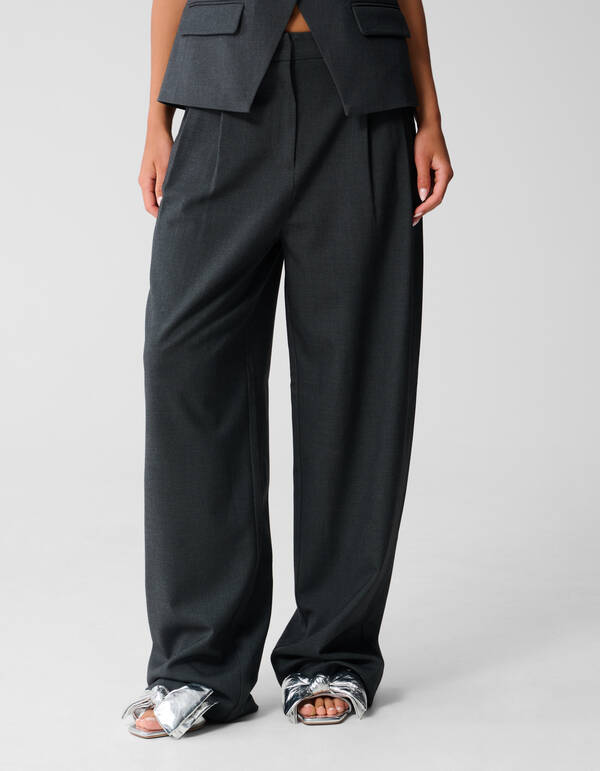 Loose Fit Pantalon Donkergrijs SHOEBY WOMEN