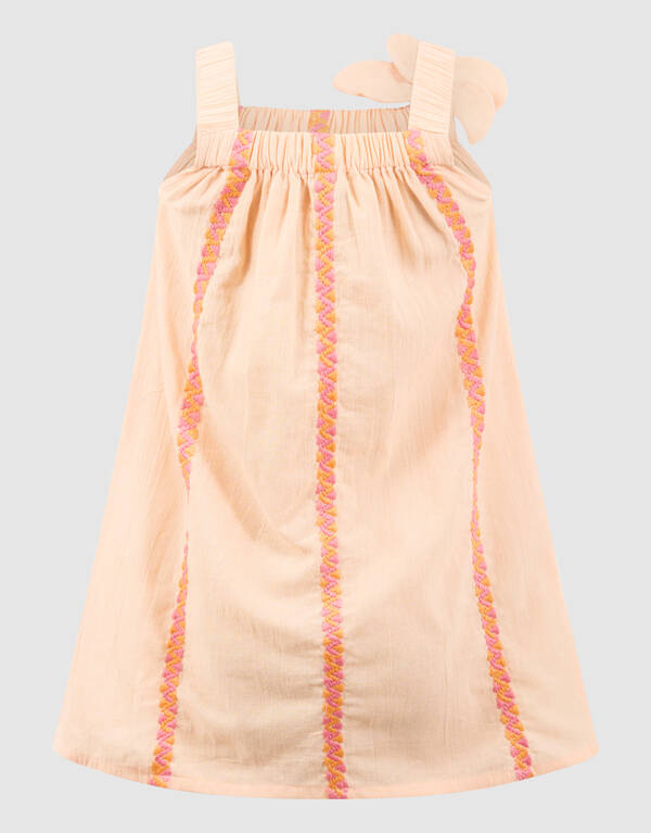 Flower Embroidery Mini Jurk Lichtoranje SHOEBY GIRLS