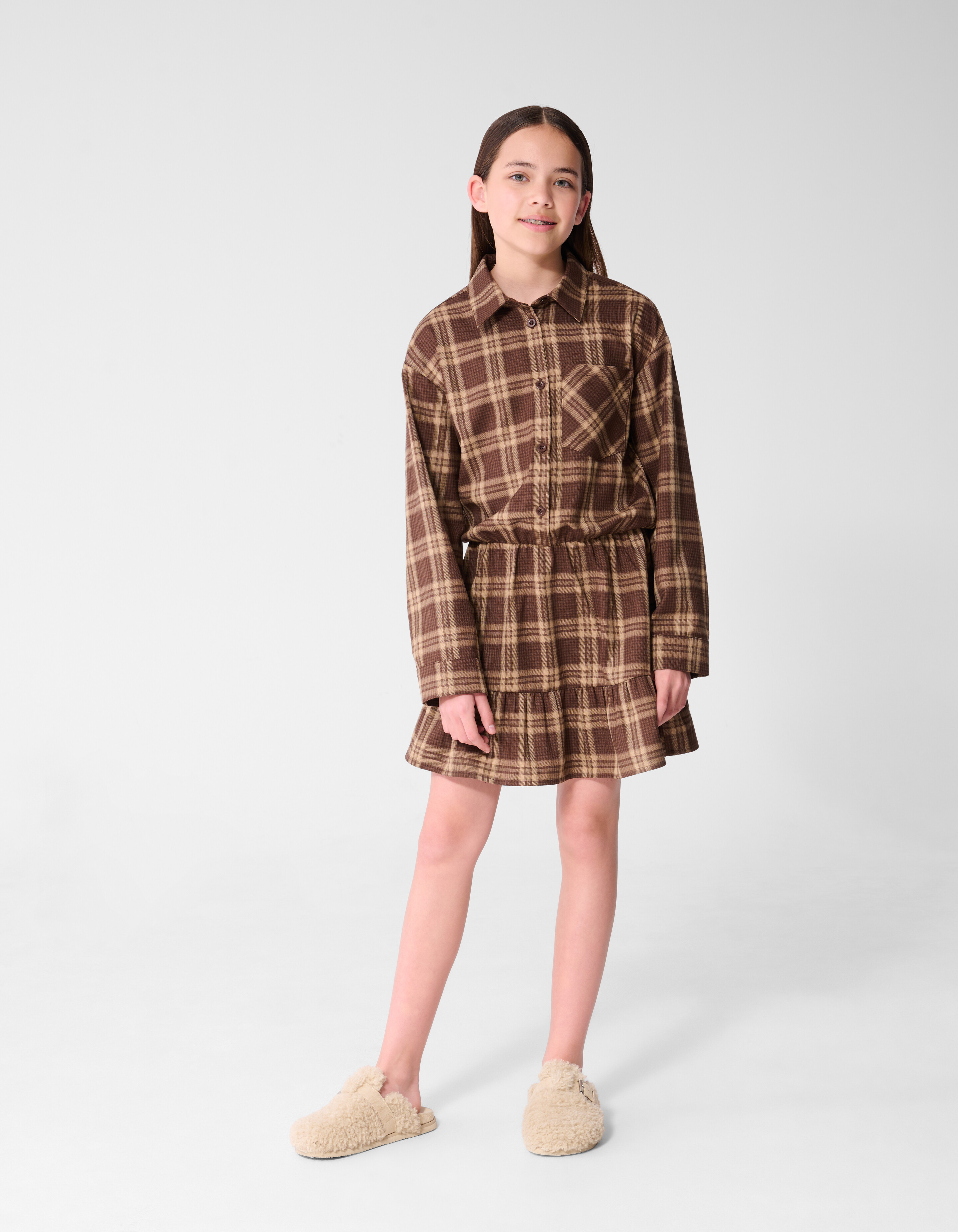 Ruiten Jurk Bruin SHOEBY GIRLS