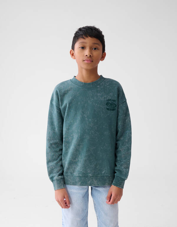 Washed Artwork Sweater Donkerblauw SHOEBY BOYS