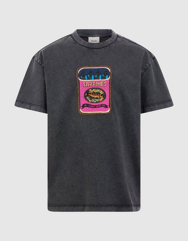 Fish Embroidery T-shirt Donkergrijs SHOEBY GIRLS