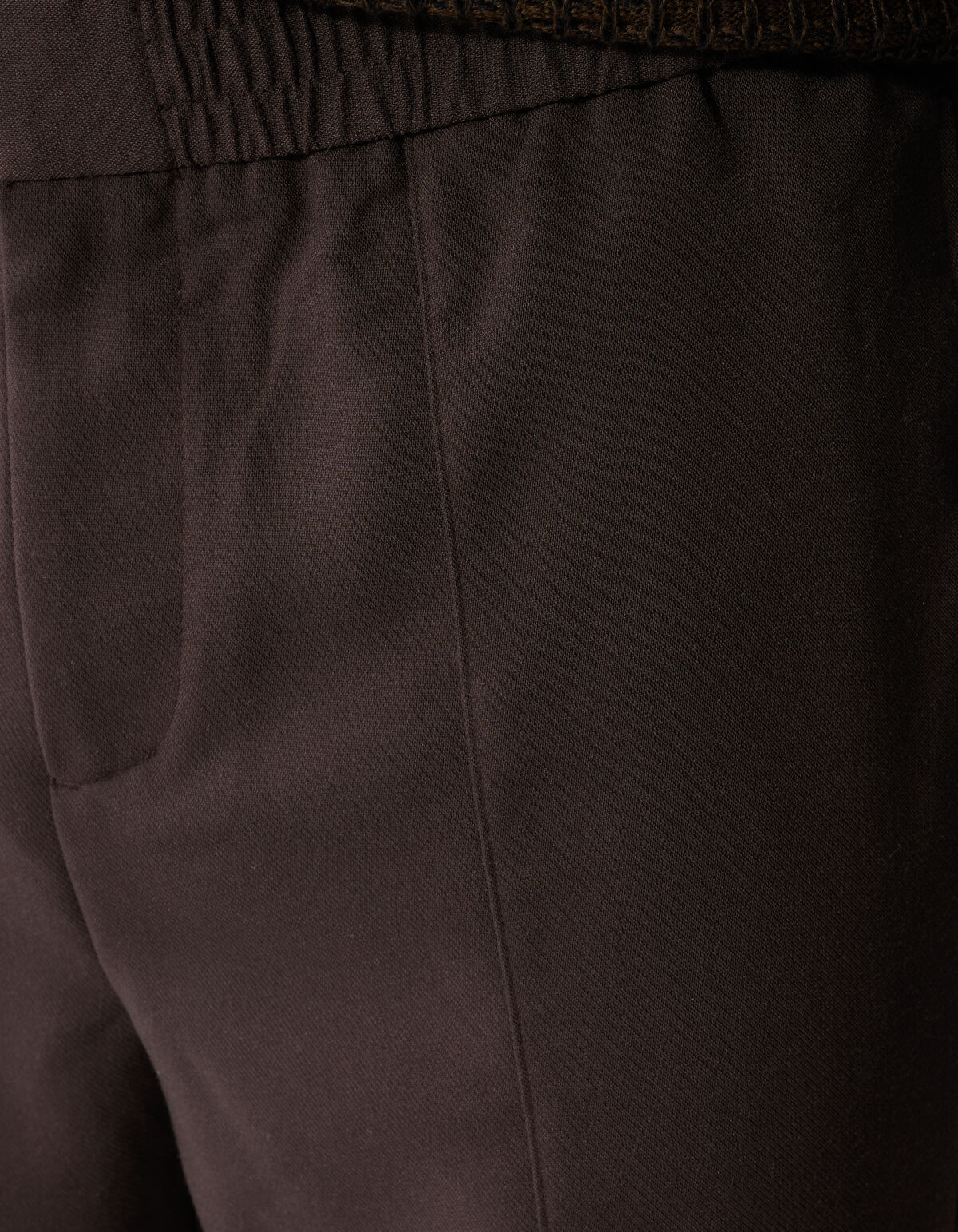 Straight Fit Pintuck Broek Donkerbruin SHOEBY MEN