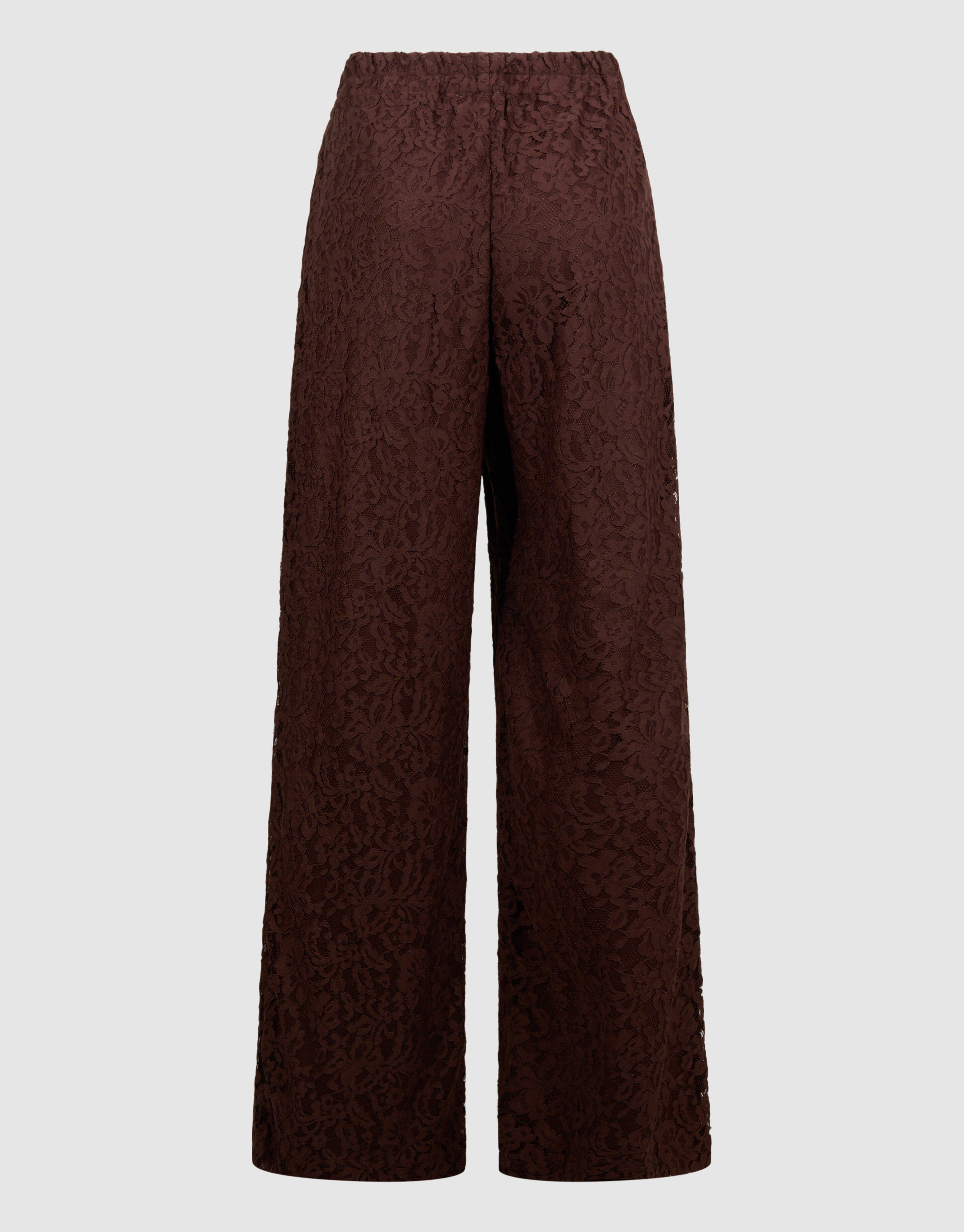 Kanten Wide Leg Broek Bruin SHOEBY WOMEN