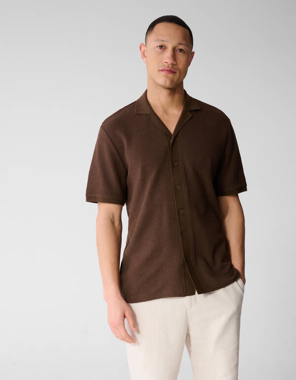 Gebreide Overshirt Donkerbruin SHOEBY MEN