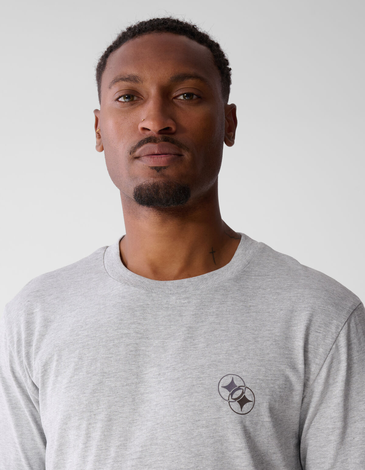 Diagonal T-shirt Lichtgrijs SHOEBY MEN