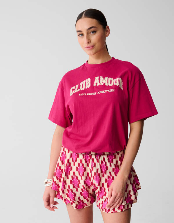Club Amour T-shirt Roze/Rood SHOEBY WOMEN