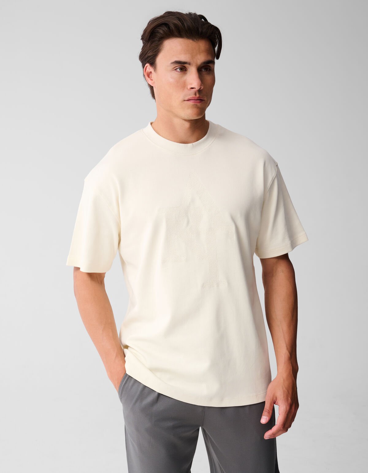 Embroidery Artwork T-shirt Gebroken Wit SHOEBY MEN