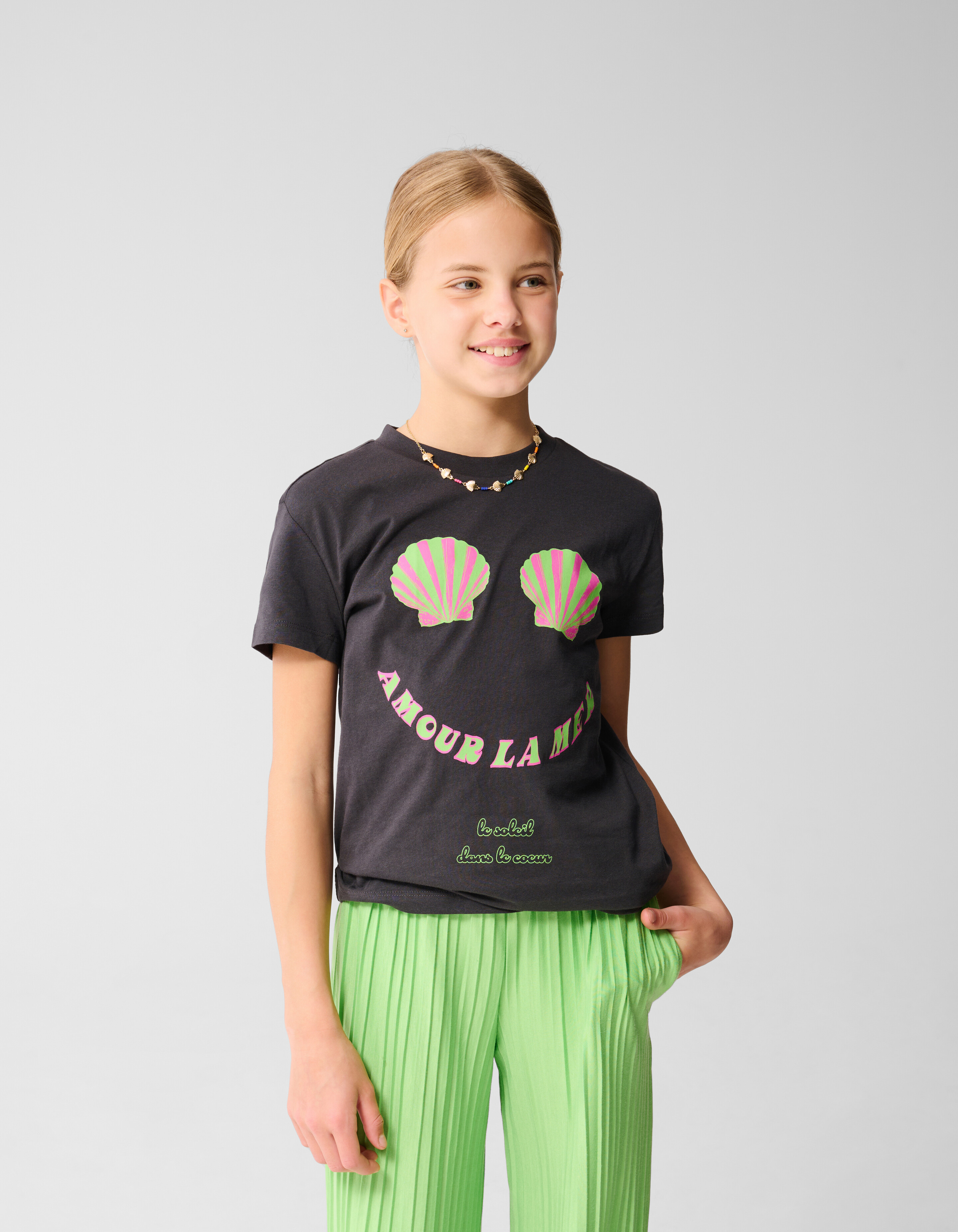 La Mer Artwork T-shirt Donkergrijs SHOEBY GIRLS