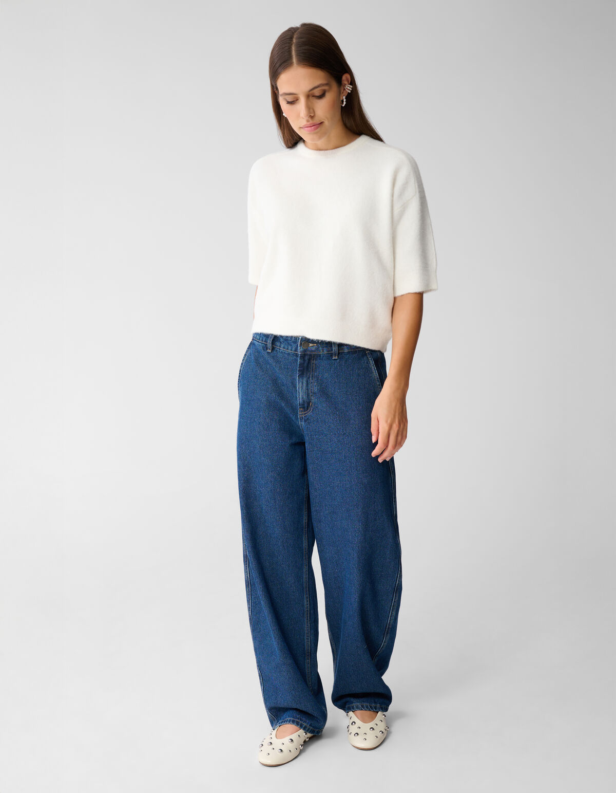 Short Sleeve Knit Top Gebroken Wit By Mieke SHOEBY WOMEN