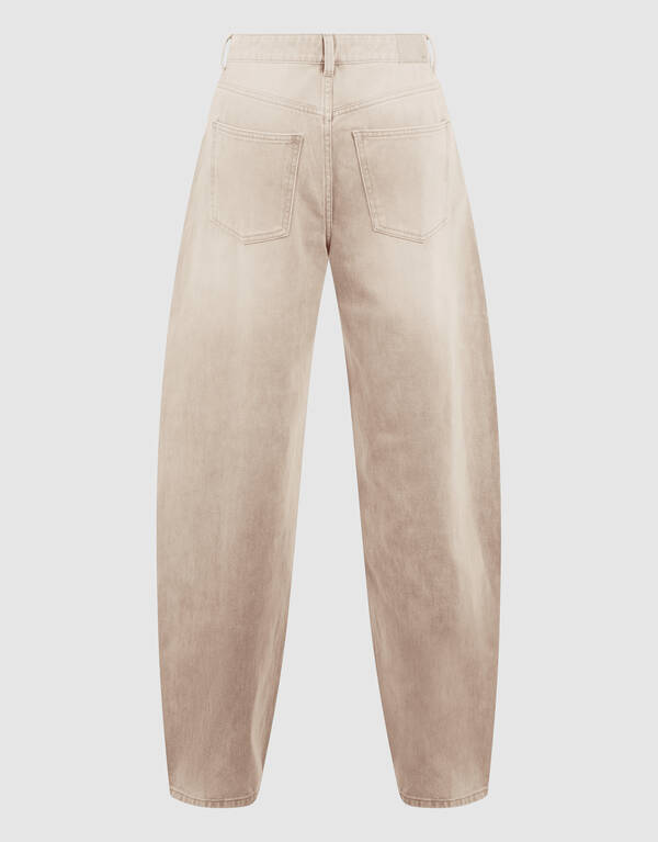 Baggy Fit Jeans Washed Zand SHOEBY WOMEN