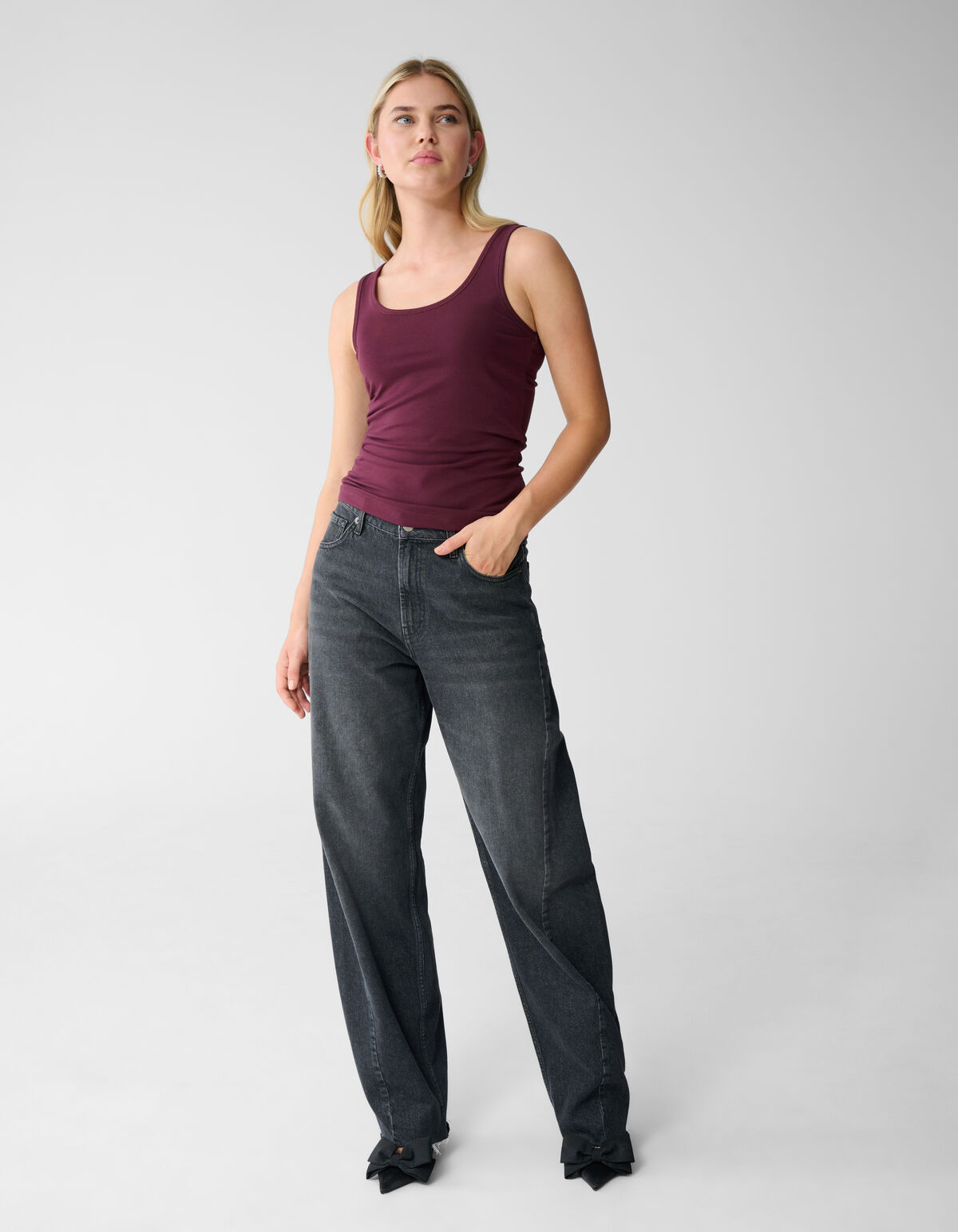 Basis Tanktop Donkerrood SHOEBY WOMEN