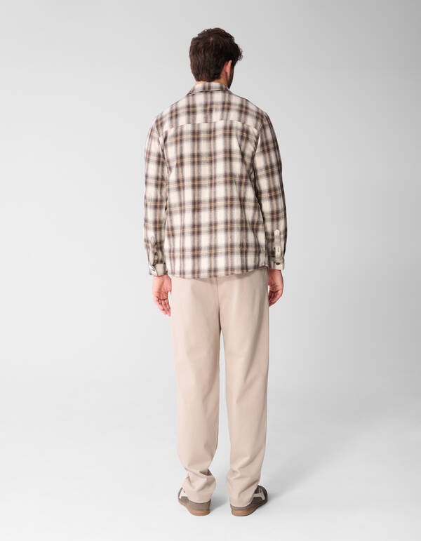 Ruiten Overhemd Lichtbruin SHOEBY MEN