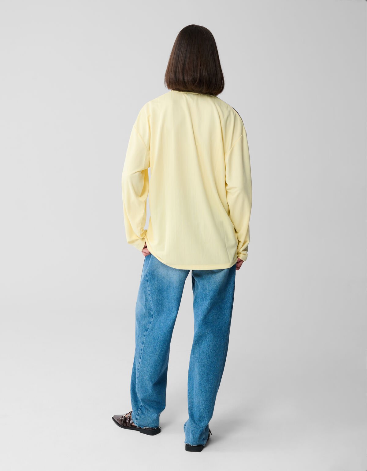 Oversized Baseball Longesleeve Top Lichtgeel SHOEBY WOMEN