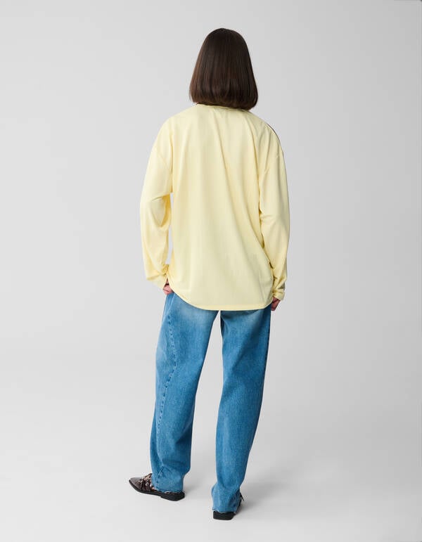 Oversized Baseball Longesleeve Top Lichtgeel SHOEBY WOMEN
