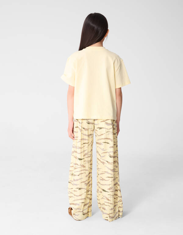 Tijger Pliss&eacute; Broek Lichtgeel SHOEBY GIRLS