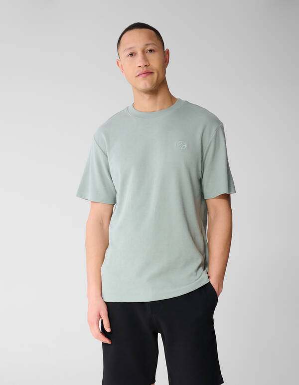 All Over Structuur T-shirt Lichtgroen SHOEBY MEN