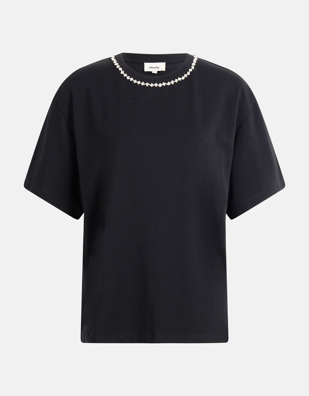 Strass Chain T-shirt Zwart SHOEBY WOMEN