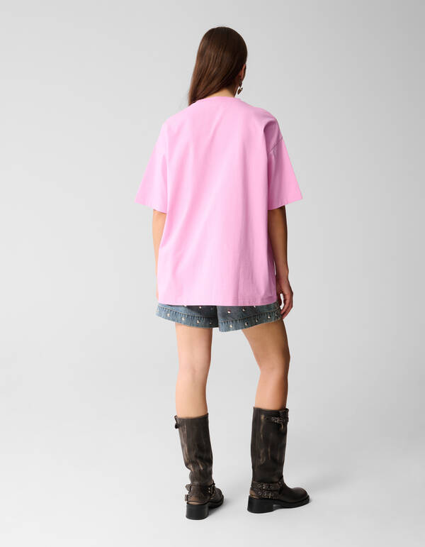 Oversized Artwork T-shirt Roze By Lizzy SHOEBY WOMEN