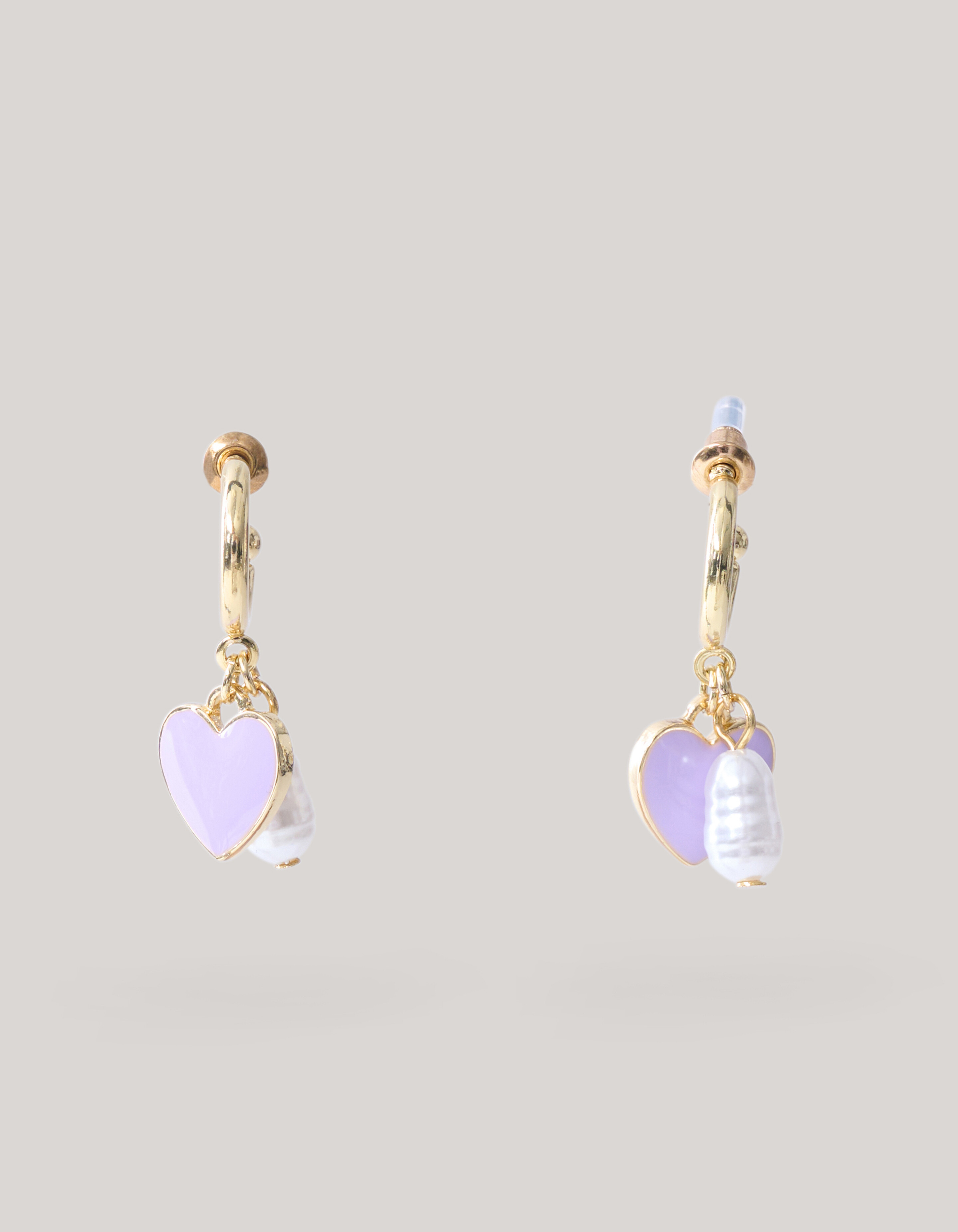 Heart Oorbellen paars SHOEBY ACCESSOIRES
