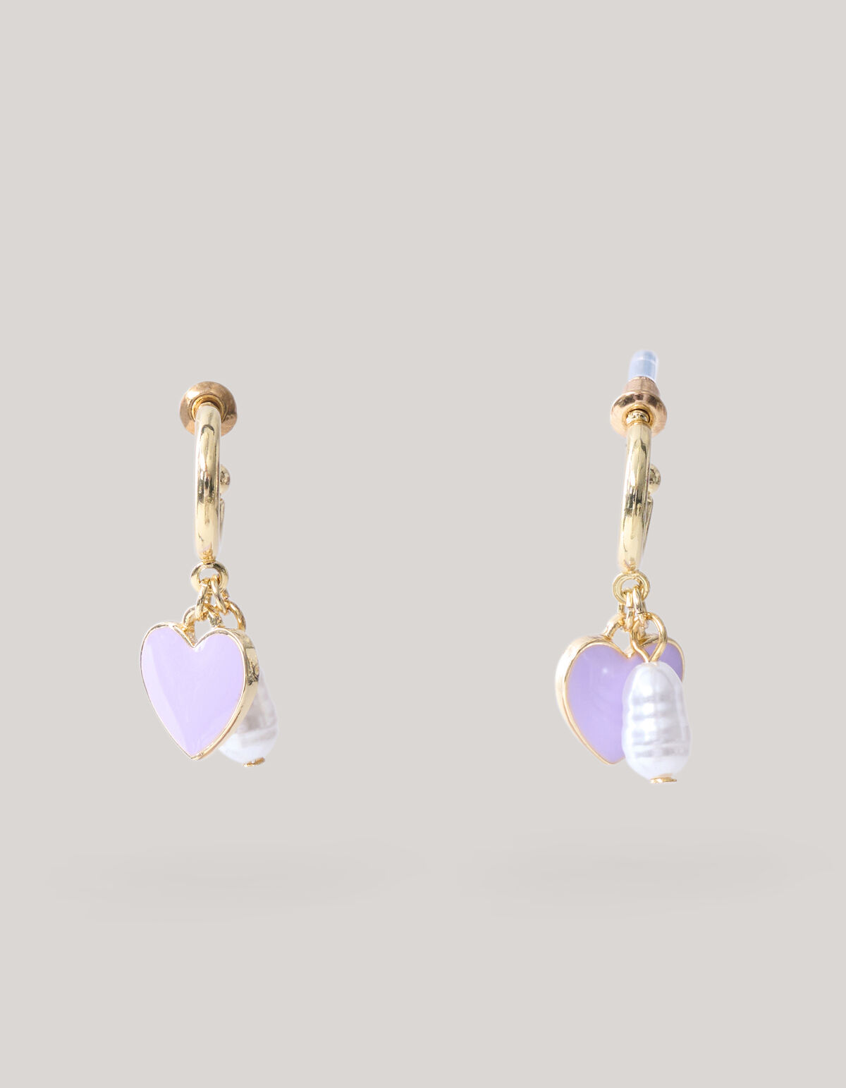 Heart Oorbellen paars SHOEBY ACCESSOIRES