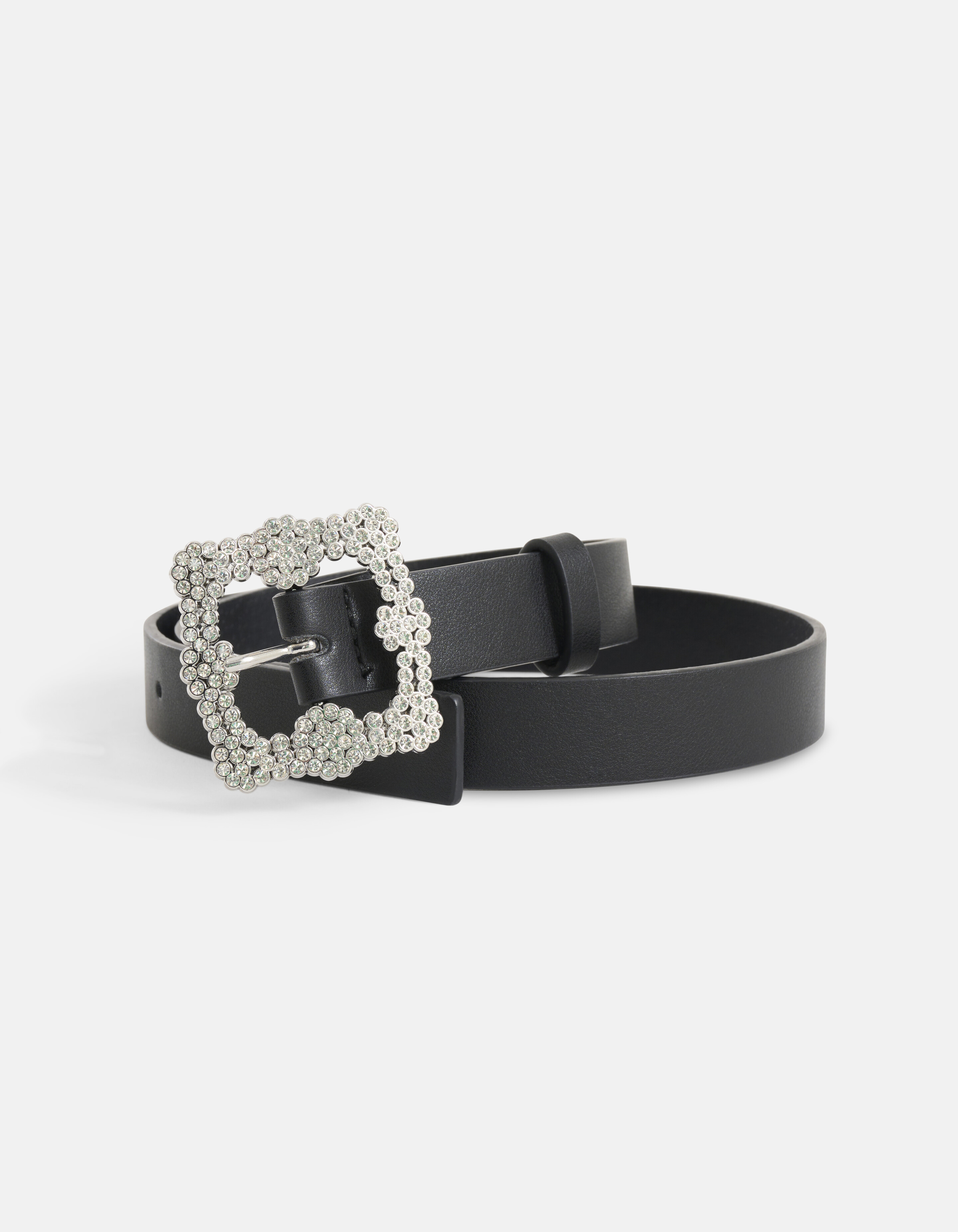Strass Gesp Riem Zwart SHOEBY ACCESSOIRES