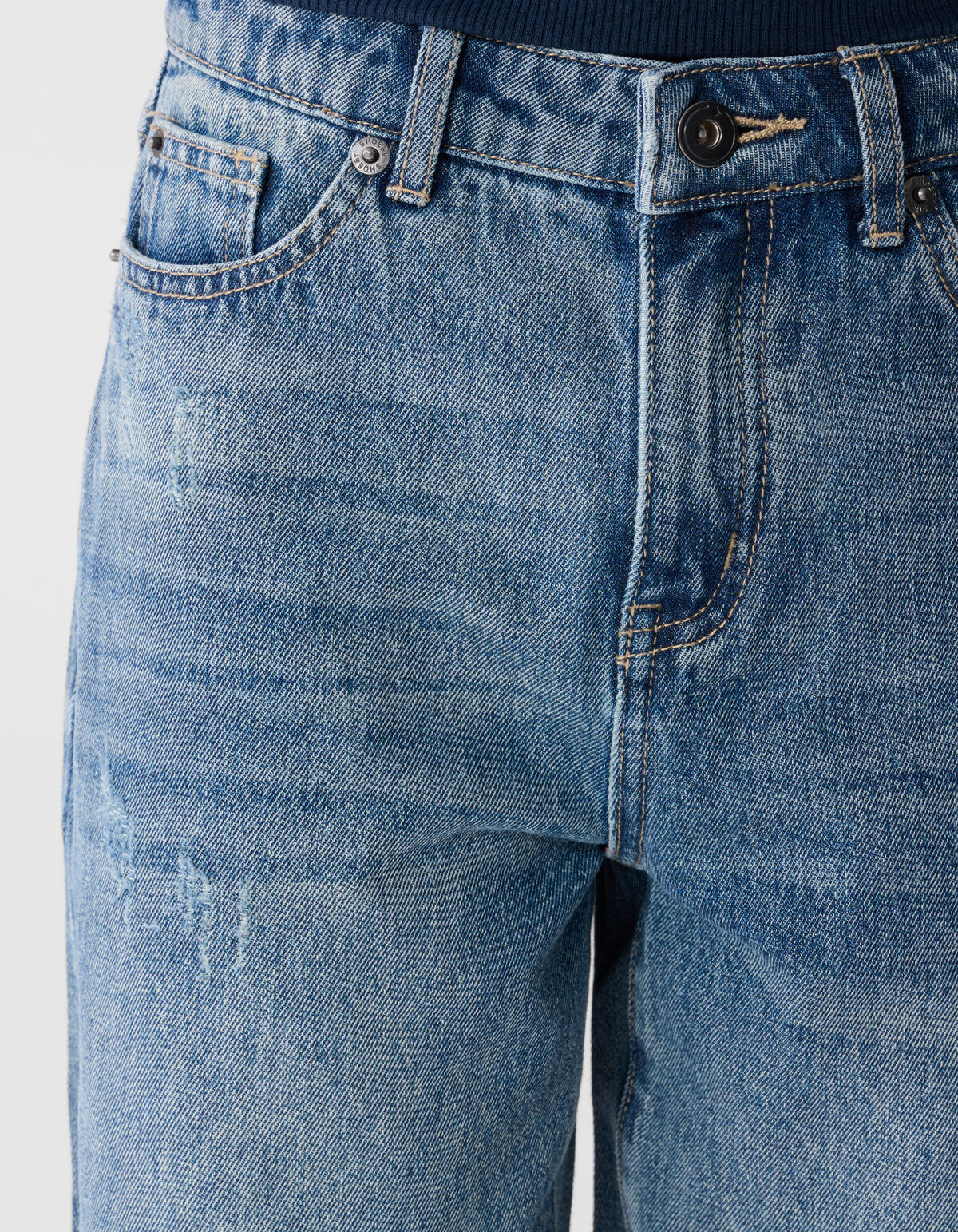 Destroyed Balloon Fit Jeans Donkerblauw SHOEBY BOYS