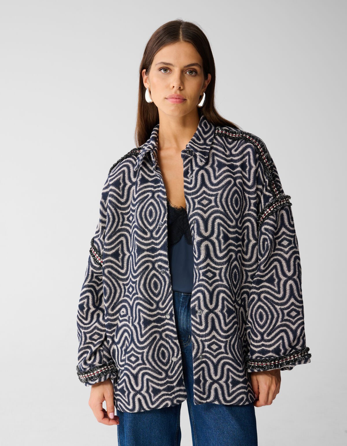 Jacquard Tape Jack Donkerblauw By Mieke SHOEBY WOMEN