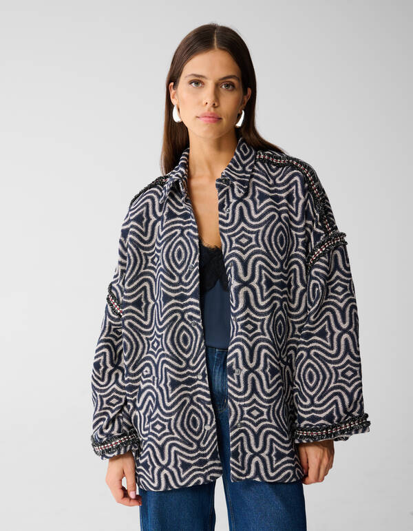 Jacquard Tape Jack Donkerblauw By Mieke SHOEBY WOMEN