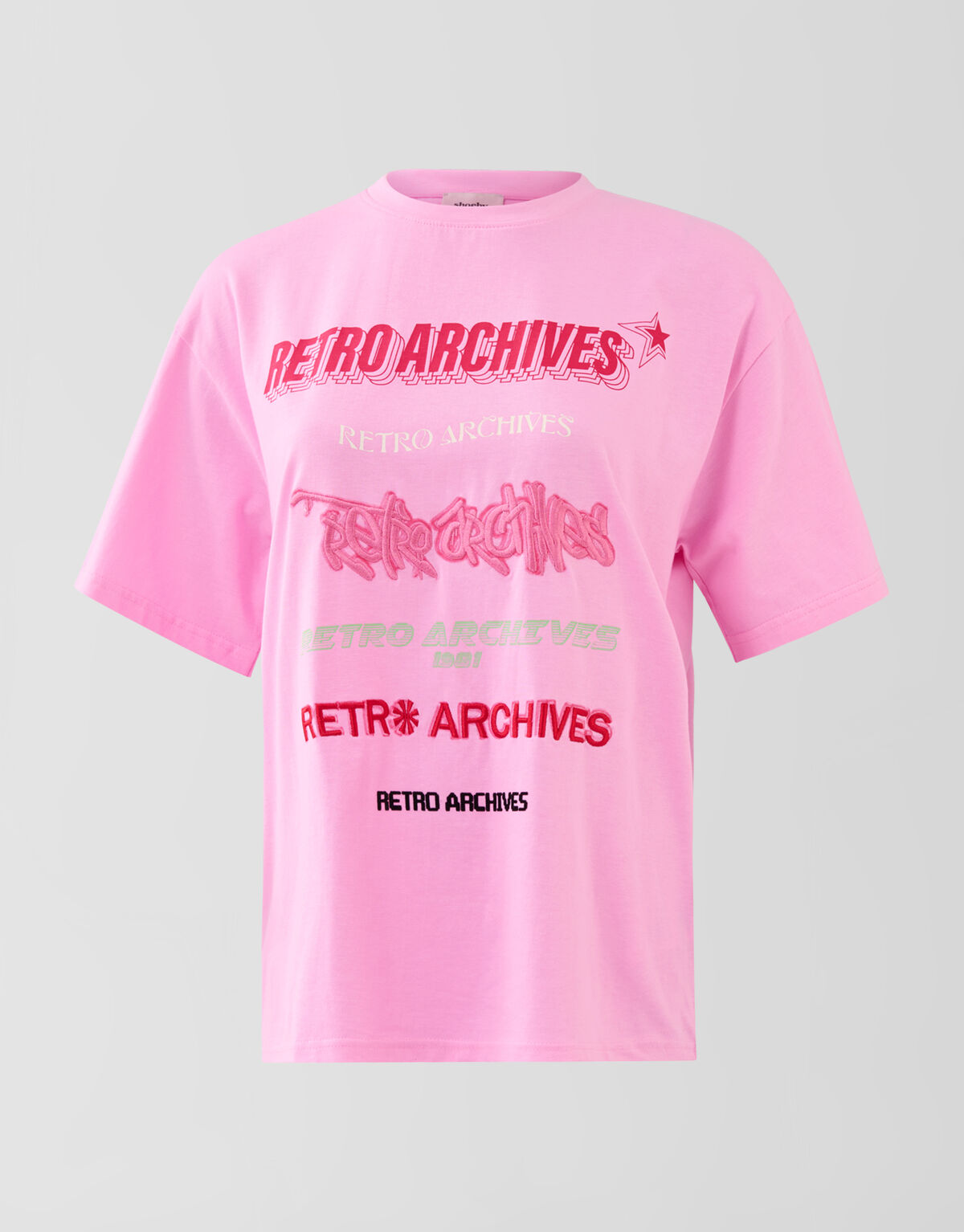 Retro Artwork T-shirt Roze SHOEBY WOMEN