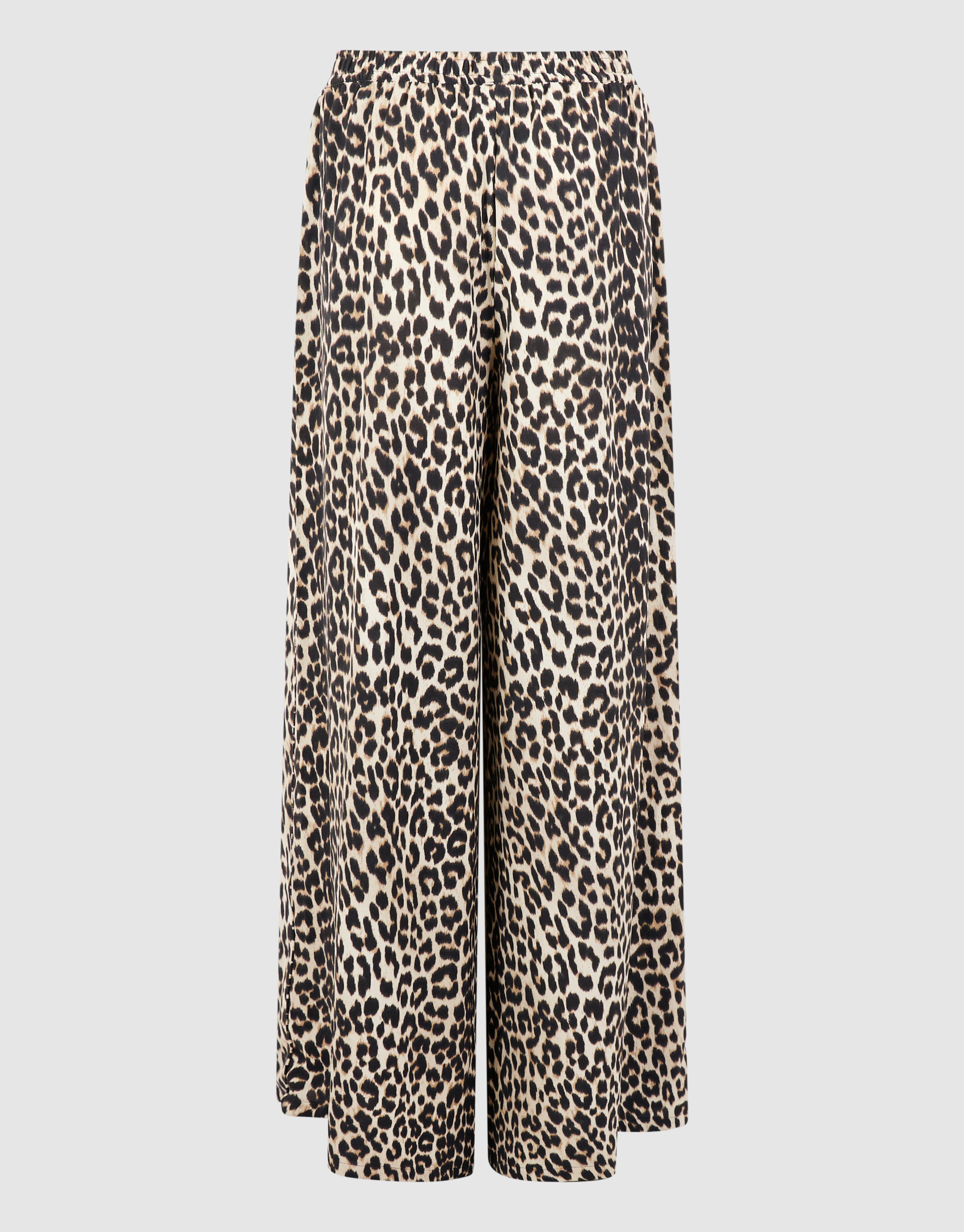 Leopard Twist Wide Leg Fit Broek Bruin SHOEBY WOMEN