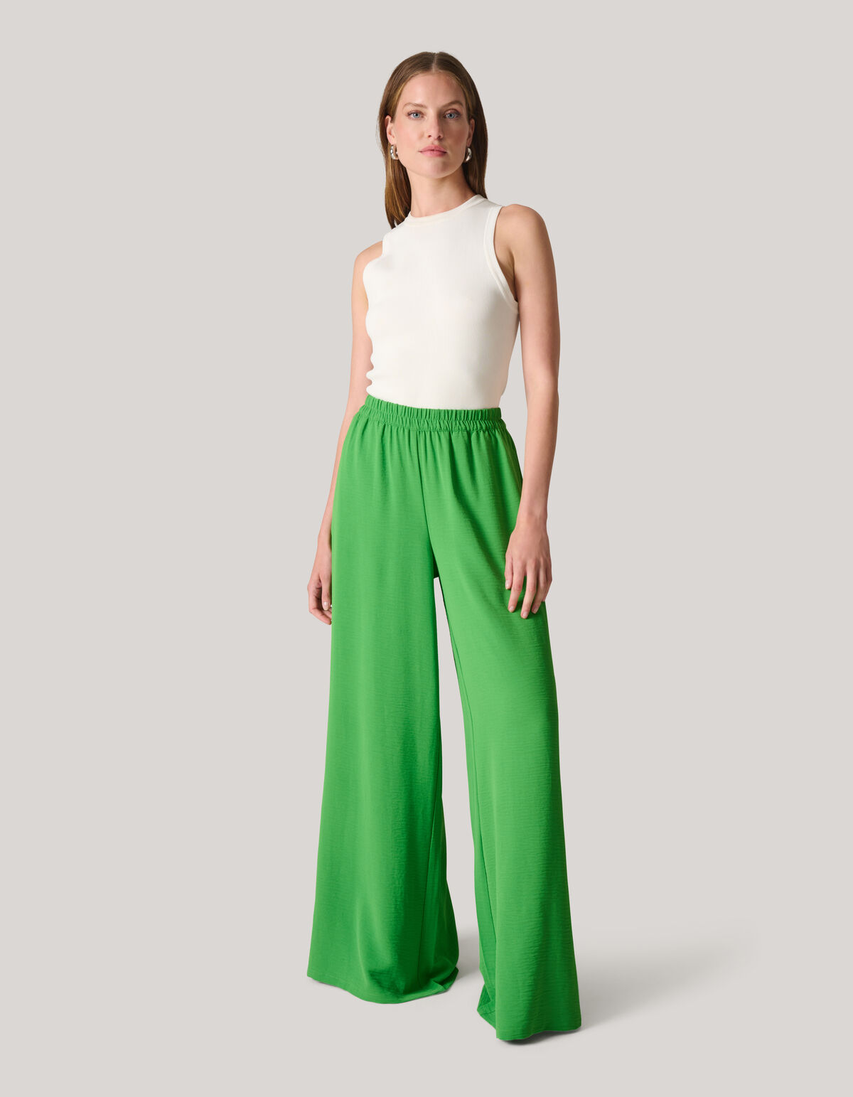 Wide Leg Broek Groen SHOEBY WOMEN