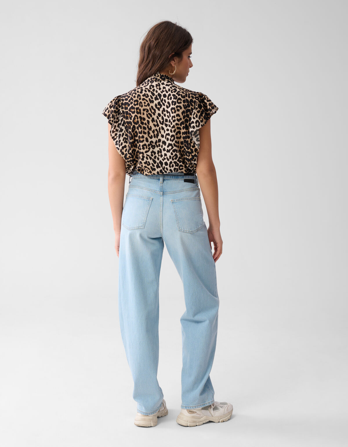 Leopard Ruffle Top Bruin SHOEBY WOMEN