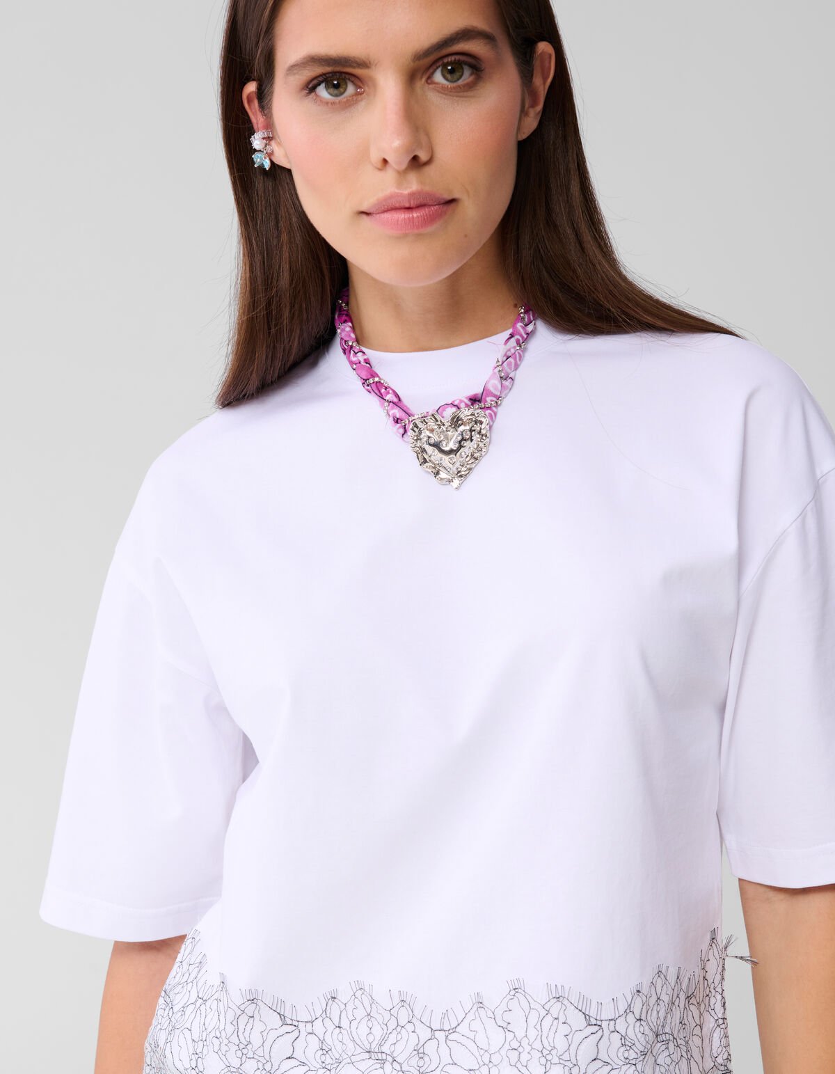 Kanten T-shirt Wit SHOEBY WOMEN