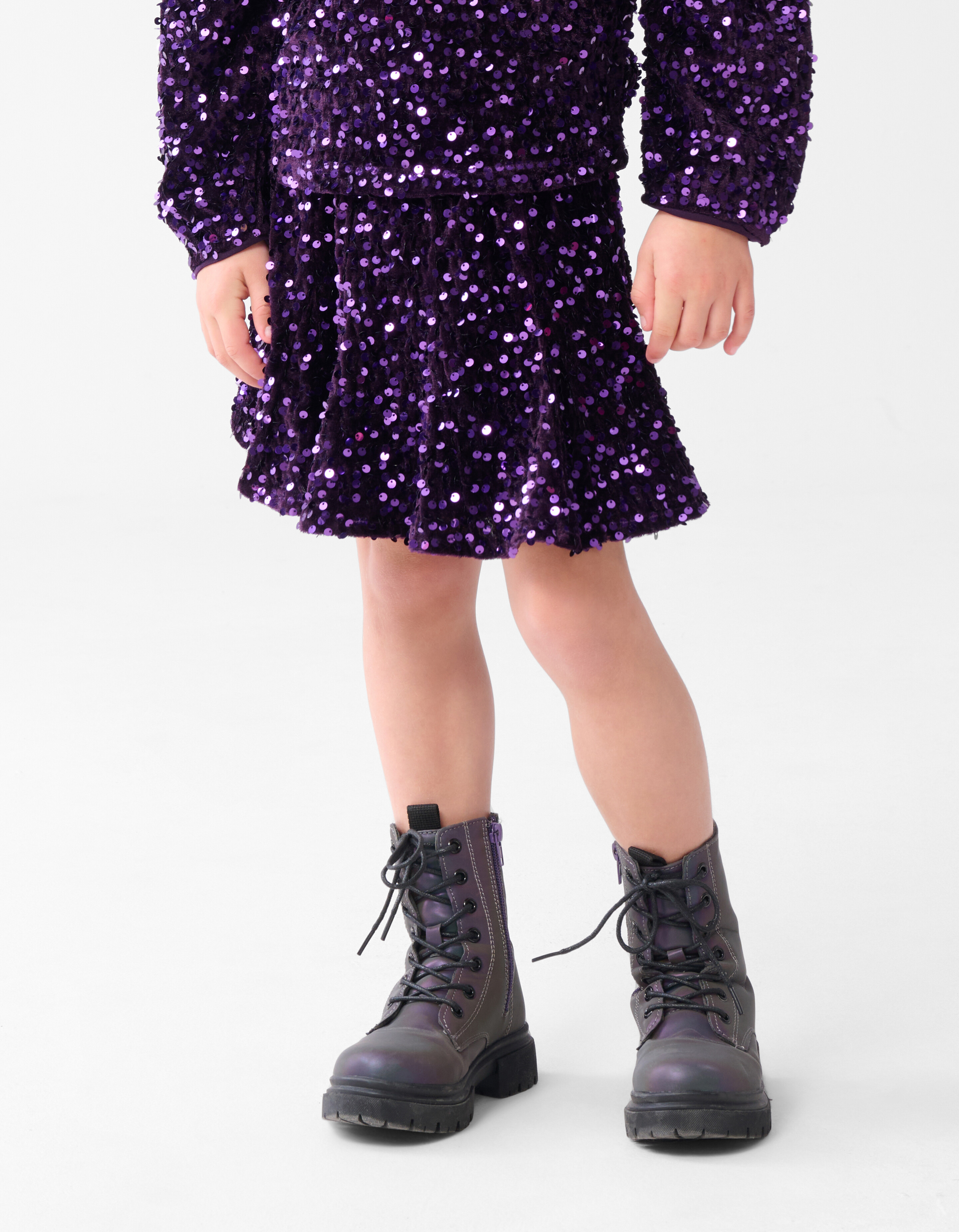 Velvet Pailletten Mini Rok Paars SHOEBY GIRLS