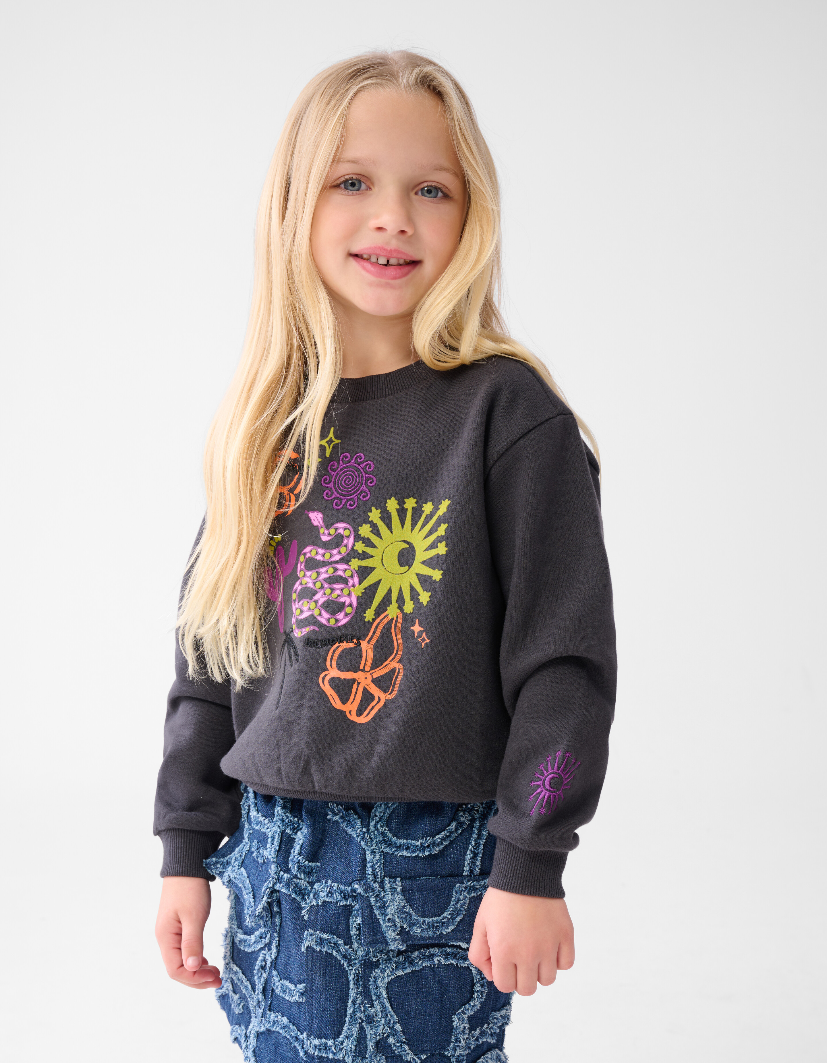 Artwork Sweater Donkergrijs SHOEBY GIRLS