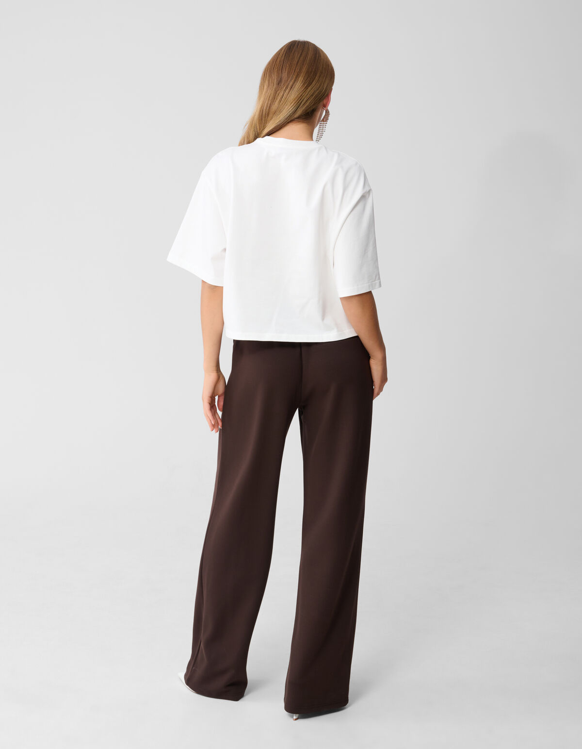 Cropped Boxy Fit T-shirt Wit SHOEBY WOMEN